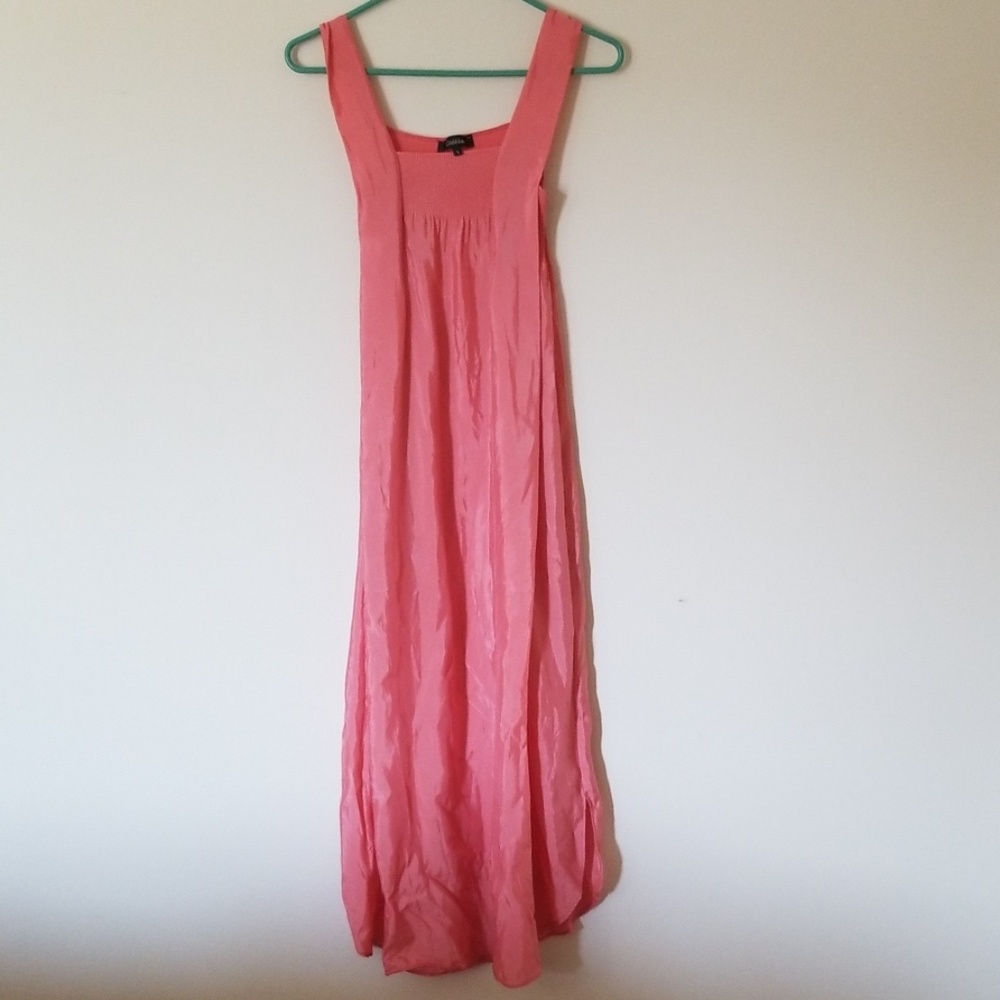 Cotelac peach sleeveless dress, pleating detail